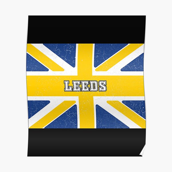 Leeds Retro Union Jack Flag Poster By Printablemotion Redbubble