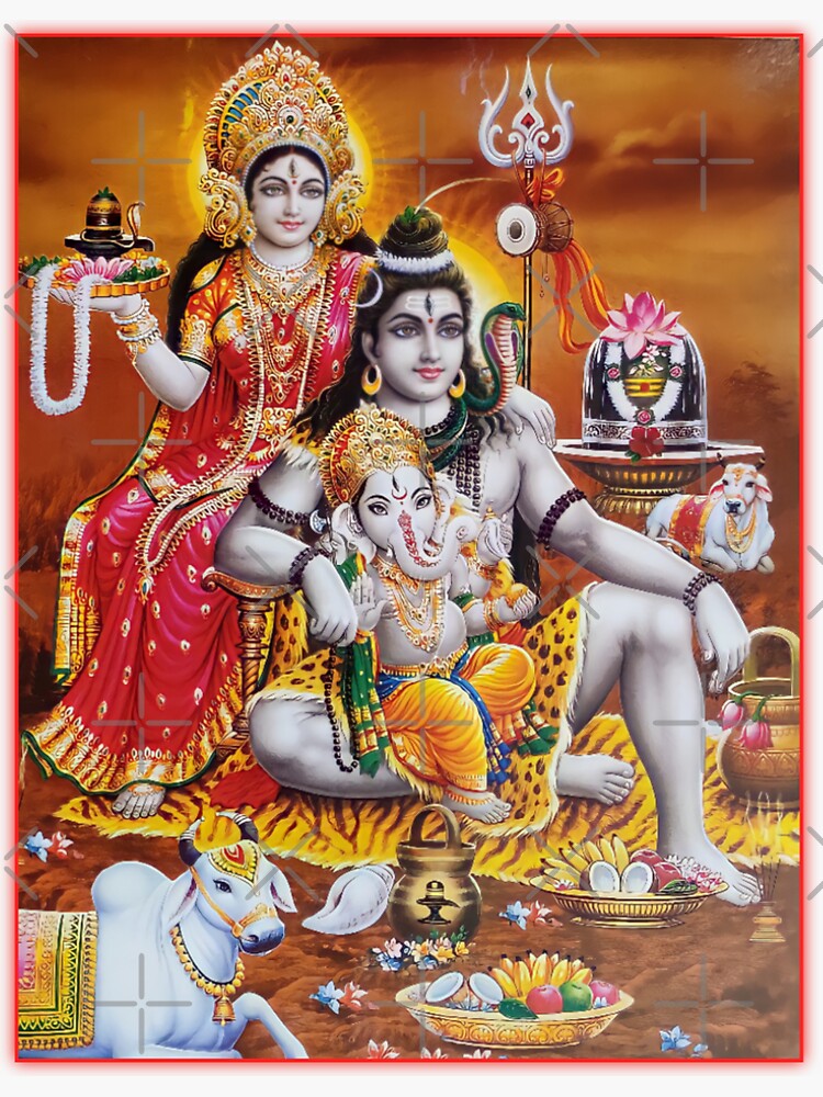 Lord Mahadev Ji With Goddess Parvati Ji And Lord Ganesha Ji Together