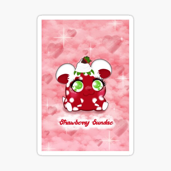 Hamtaro Strawberry Sundae Hamham Hamtaro Fan Art Sticker For Sale By