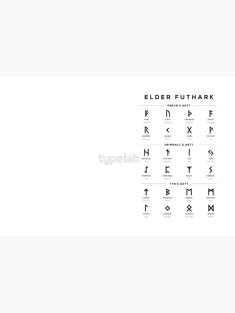 Elder Futhark Runes Alphabet Chart White Hardcover Journal For Sale