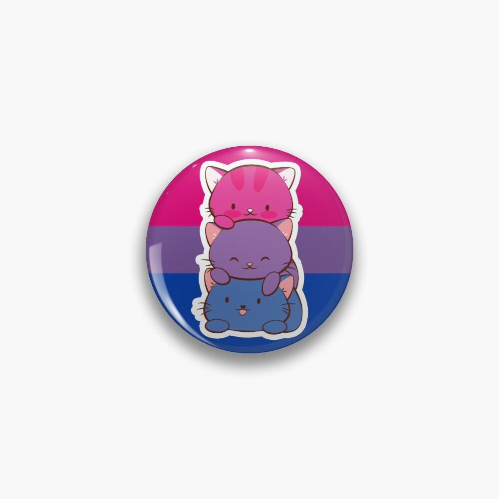 Bisexual Flag LGBT Bi Pride Cute Kawaii Cats Pin For Sale By