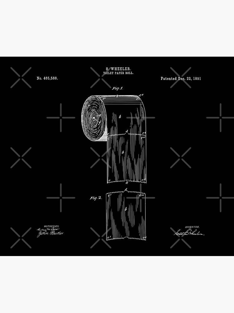 Toilet Paper Roll Vintage Patent Drawing 1891 Poster By PukekoKiwi