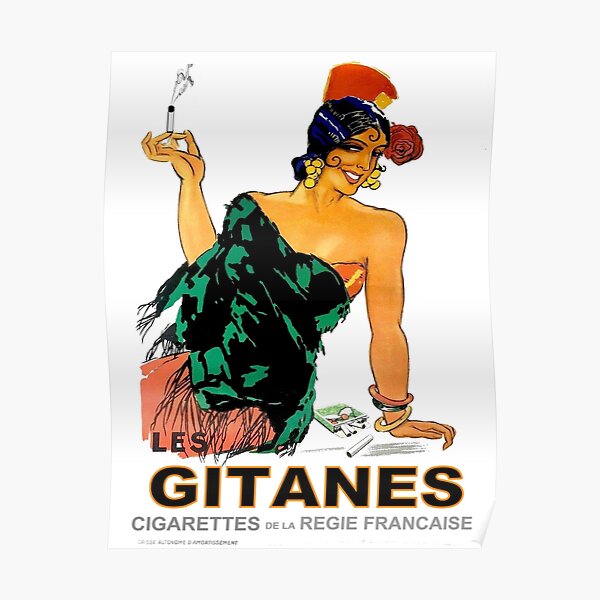 LES GITANES L Vintage Rare Cigarette Regie Francaise Advertising Print