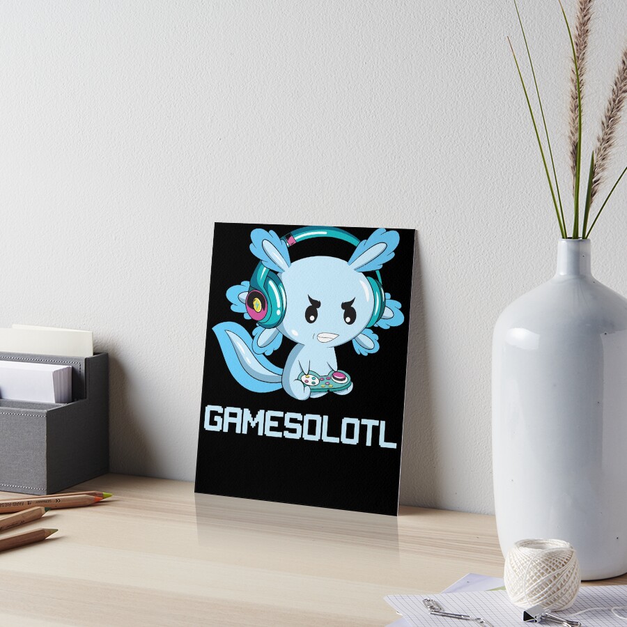 Gamesolotl Gamer Axolotl Fish Playing Video Games Art Board Print For