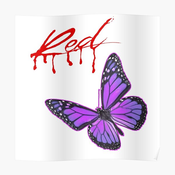 Whole Lotta Red Purple Butterfly Poster For Sale By HeavensAnime