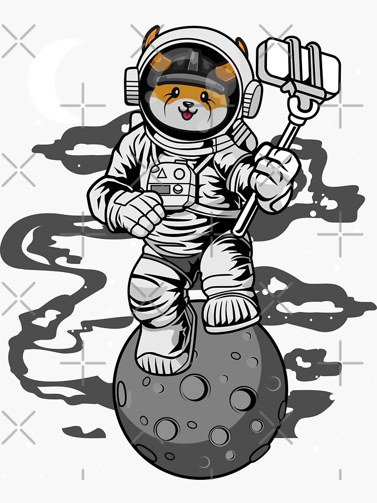 Astronaut Selfie Floki Inu Coin To The Moon Crypto Token Floki Army