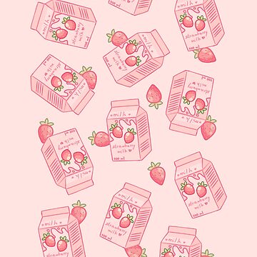 Kawaii Strawberry Milk Mouse Pad For Sale By Ardasen Redbubble