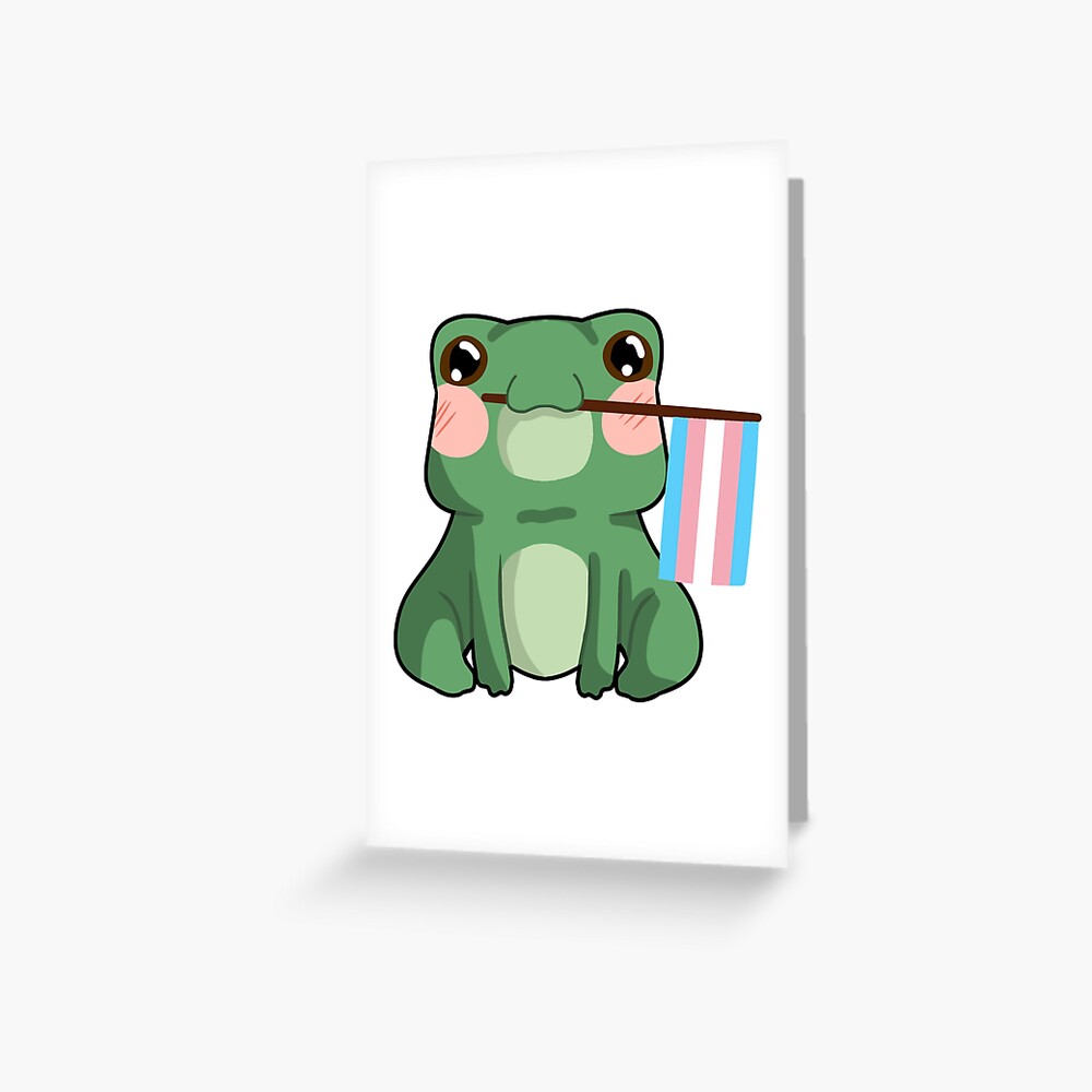 Lgbtq Transgender Pride Flag Frog Greeting Card By Rosberriiboyx