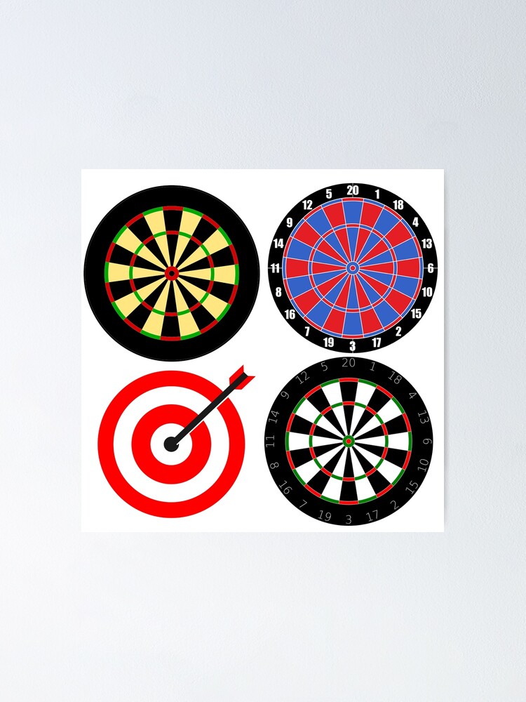 Dartboard Pack Target Dart Board Collection Poster For Sale By