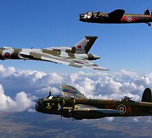 Avro Vulcan and Lancasters by AviationPrints