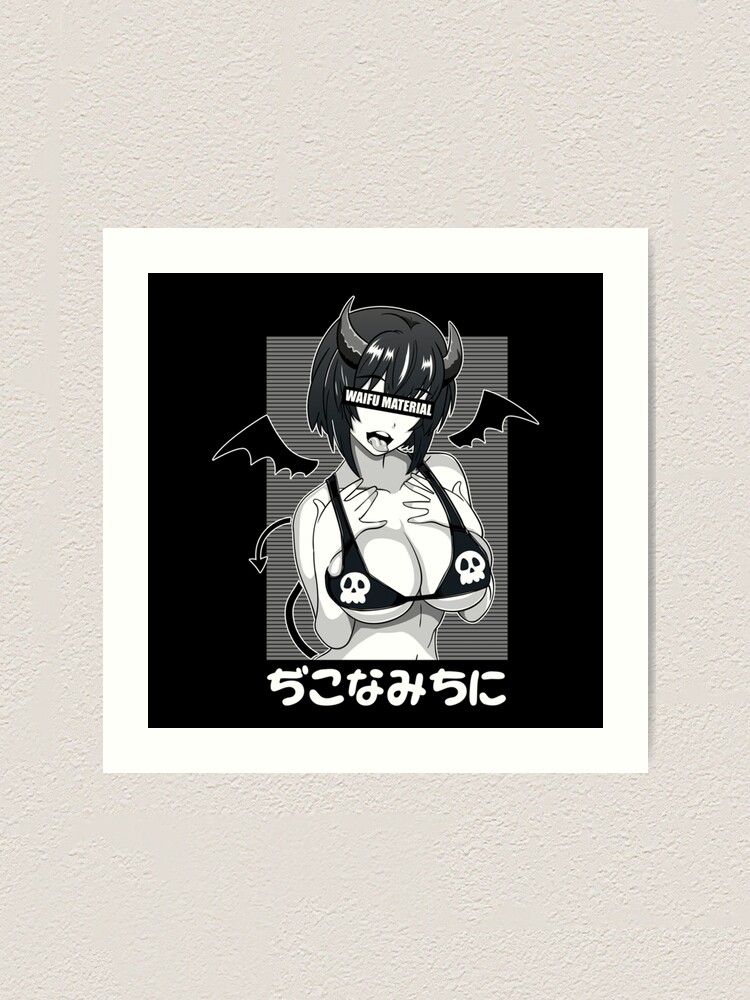 Ahegao Waifu Material Lewd Devil Anime Girl Art Print For Sale By Norahflcmen Redbubble