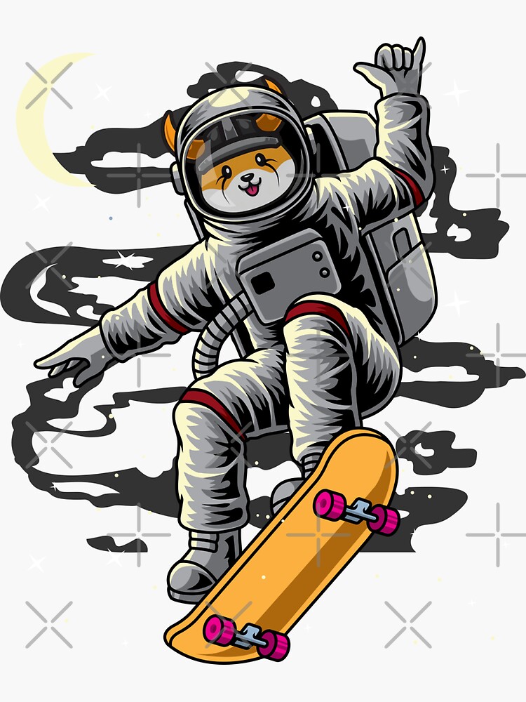 Astronaut Skate Floki Inu Coin To The Moon Crypto Token Floki Army