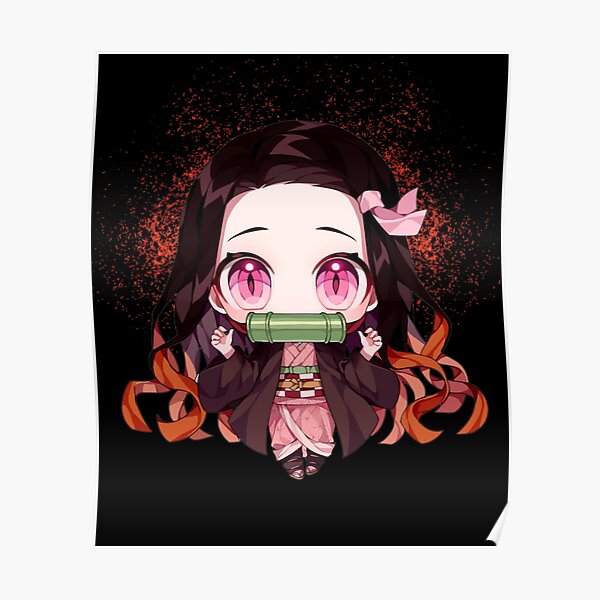 Nezuko Demon Slayer Sticker Poster By Jamai Redbubble