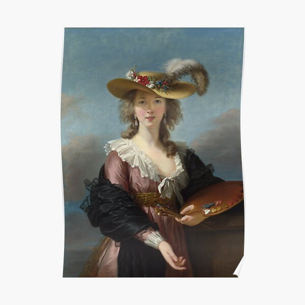 Póster Autorretrato con sombrero de paja 1782 Élisabeth Vigée Le