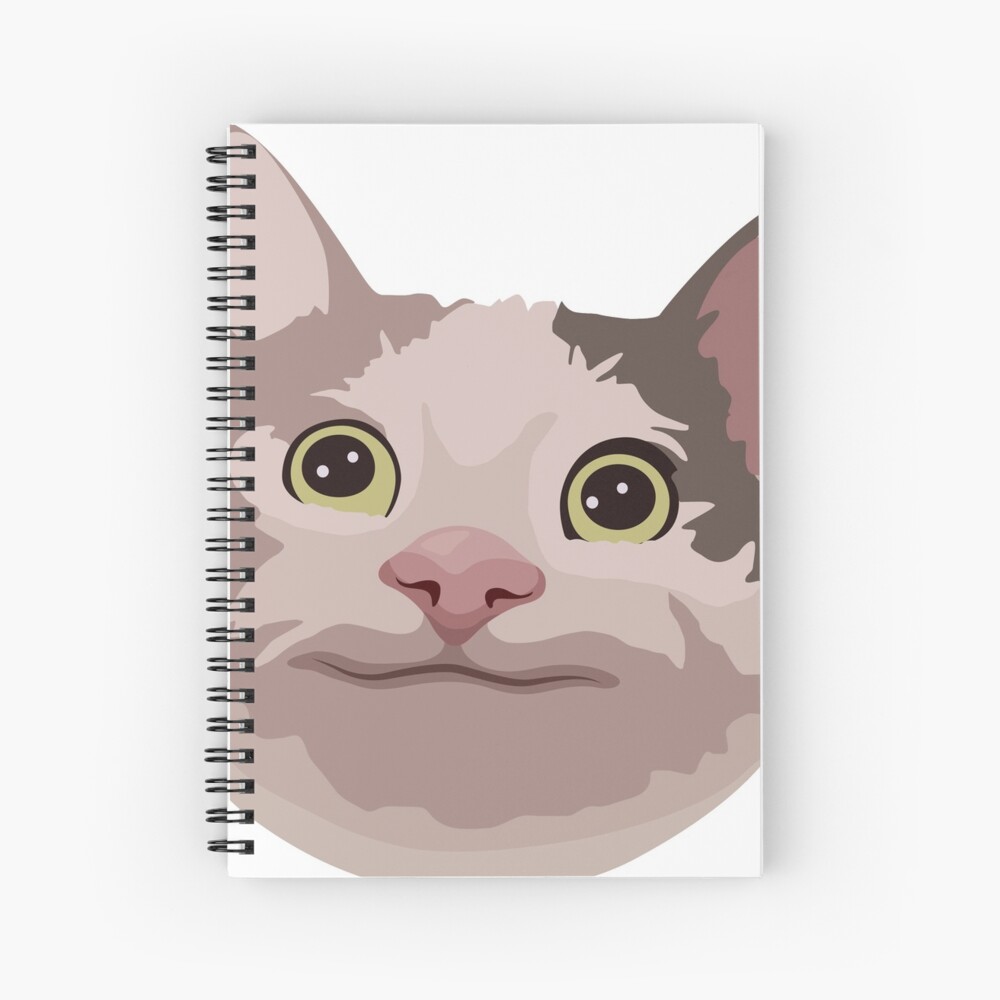 Polite Cat Meme Portrait Illustration Spiral Notebook By ShopEasy9