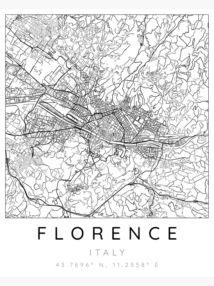 L Mina Fotogr Fica Mapa De Florencia Minimalista En Blanco Y Negro De