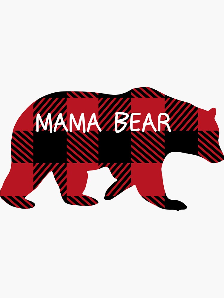 Mama Bear Buffalo Plaid Sticker For Sale By Fsdesigns Redbubble