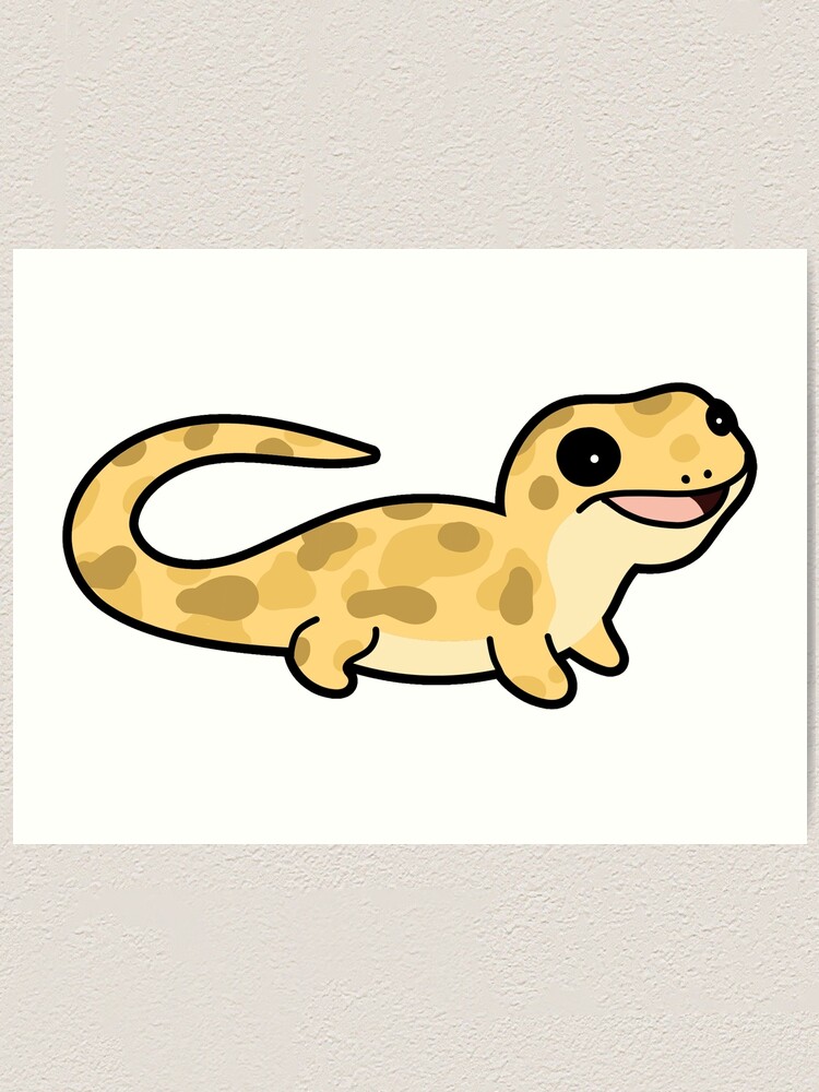 Cute Kawaii Leopard Gecko Art Print For Sale By Redoartstore Redbubble