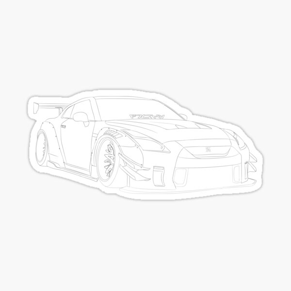 Nissan Skyline R Gtr Drawing Silhouette Car Black Jdm Sticker For