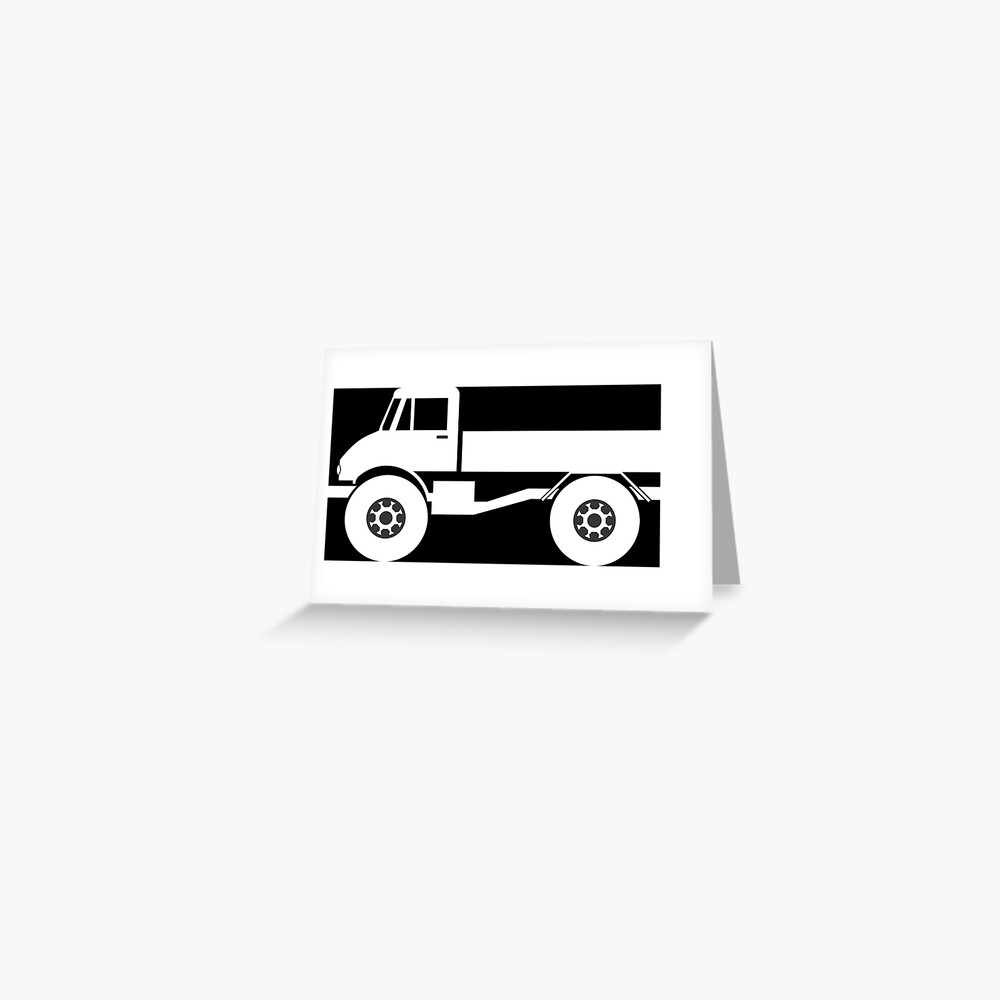 Unimog Silhouette On Black Greeting Card For Sale By Groenendijk