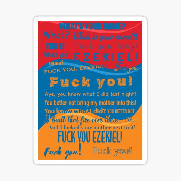 Fuck You Tony Multicolored Sticker For Sale By Candourus Redbubble