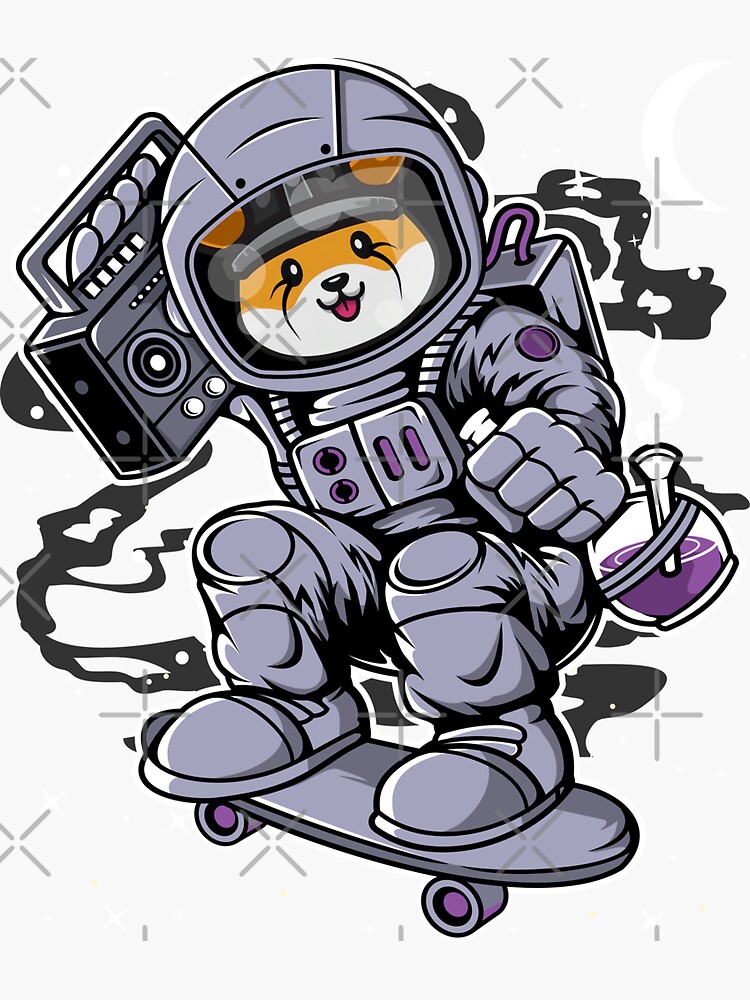 Astronaut Skate Floki Inu Coin To The Moon Crypto Token Cryptocurrency