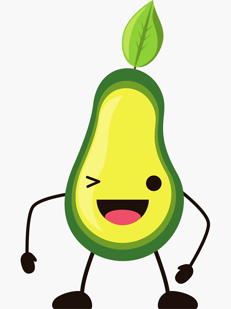 The Cutest Avocado Ever A Smiling Avocado Sticker For Sale By Fanny