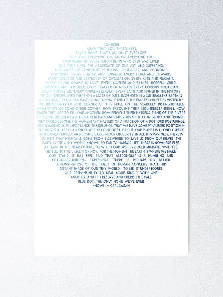 Pale Blue Dot Carl Sagan Original Design Poster For Sale By