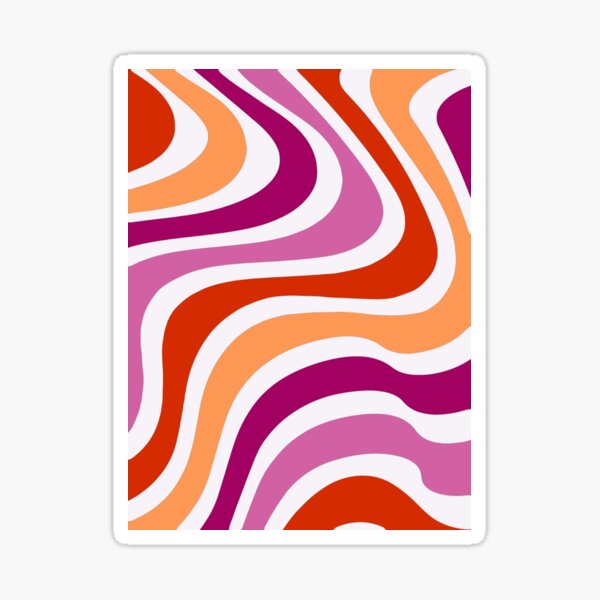 Wavy Lesbian Flag 3 Sticker By Bpizeta Redbubble