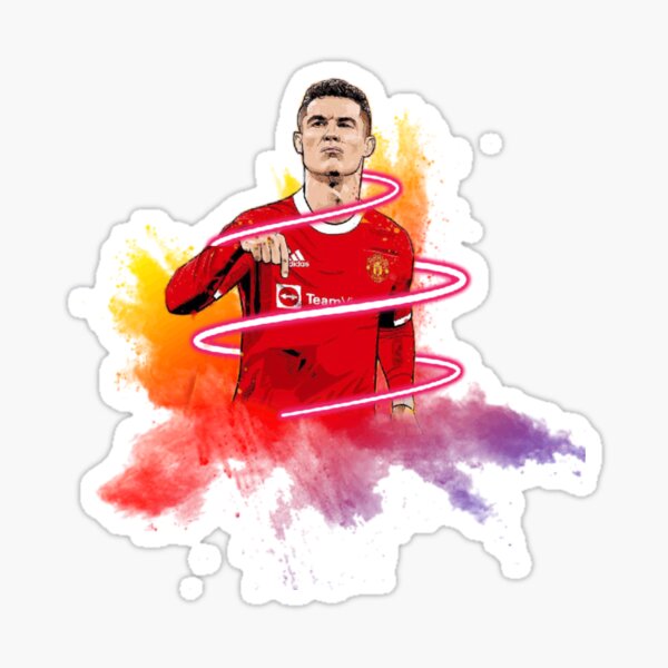 Cristiano Ronaldo With Man United Sticker For Sale By Zuswe Redbubble