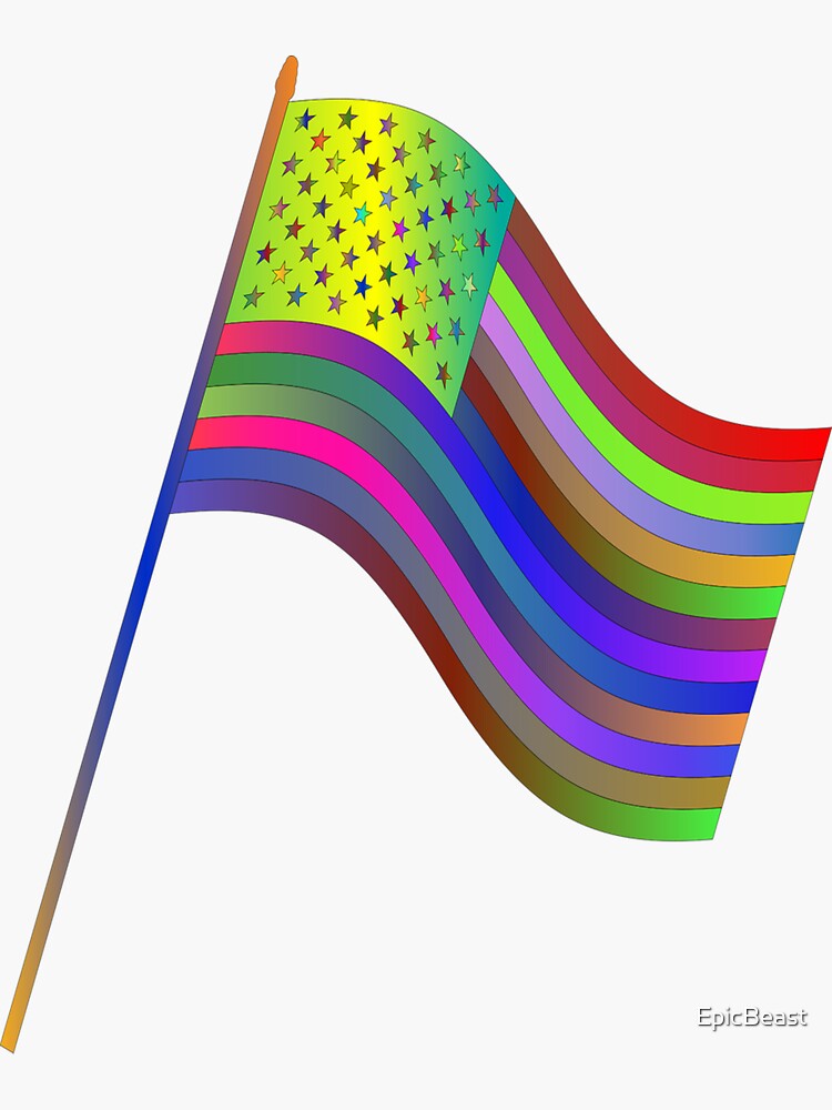 Gay Pride Rainbow American Flag Sticker For Sale By Epicbeast Redbubble