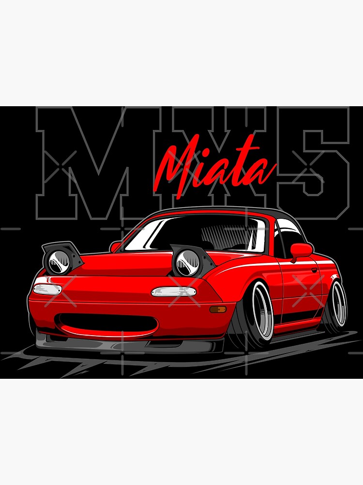 Red Miata Jdm Car Poster For Sale By Wellyans Redbubble