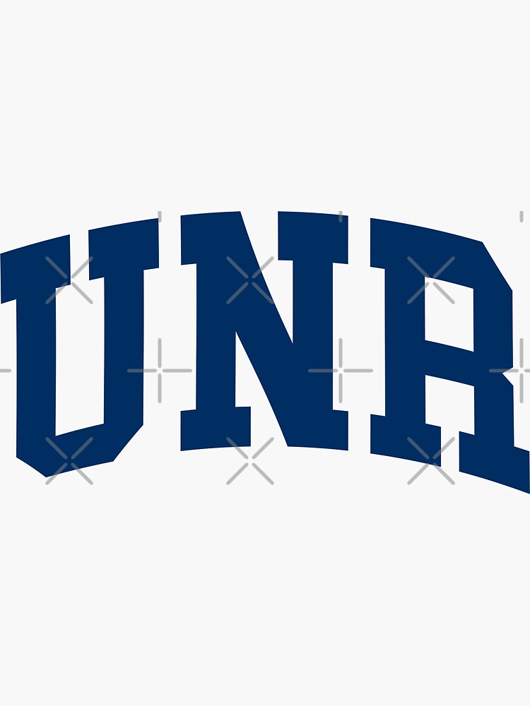 Unr College Font Curved Sticker For Sale By Scollegestuff Redbubble