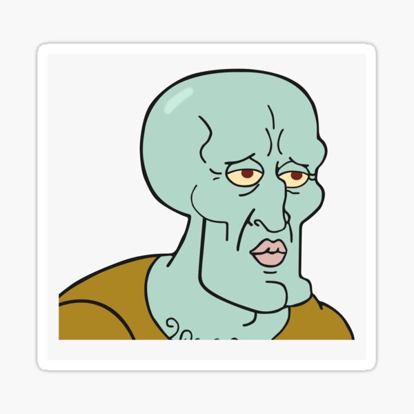 Handsome Squidward Sticker By Makjak Redbubble