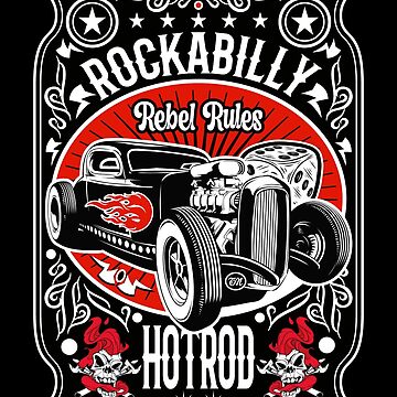 Hot Rod Rockabilly Music Vintage Rock N Roll Classic Car Art Print