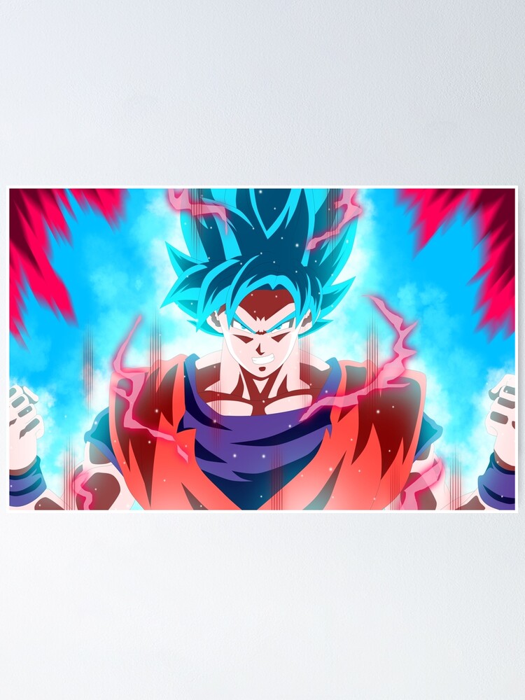 Dragonball Goku SSJ Blue Kaioken Poster For Sale By AnimeBeast01