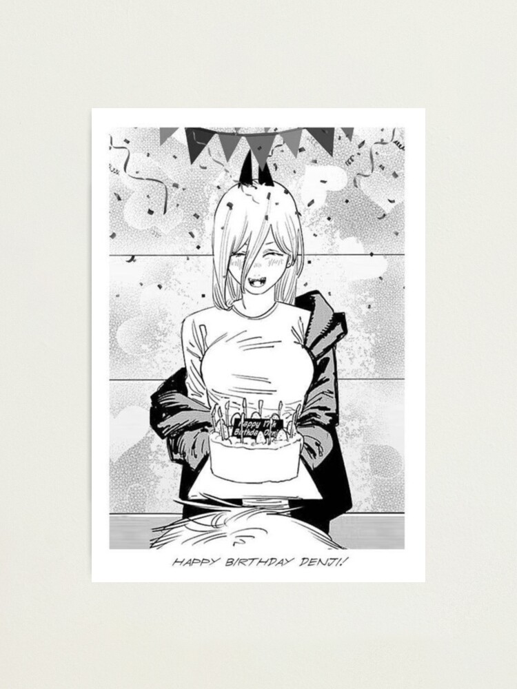 Lámina fotográfica Power Feliz Cumpleaños Manga Panel Chainsaw Man