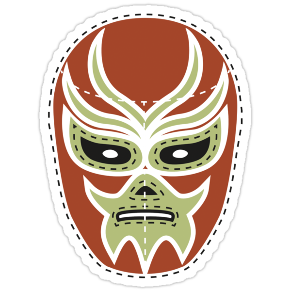 "Vintage Lucha Libre Mask 03" Stickers by EmilioPereiro | Redbubble