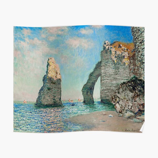 Póster Cuadro famoso Los acantilados de Étretat de Claude Monet de