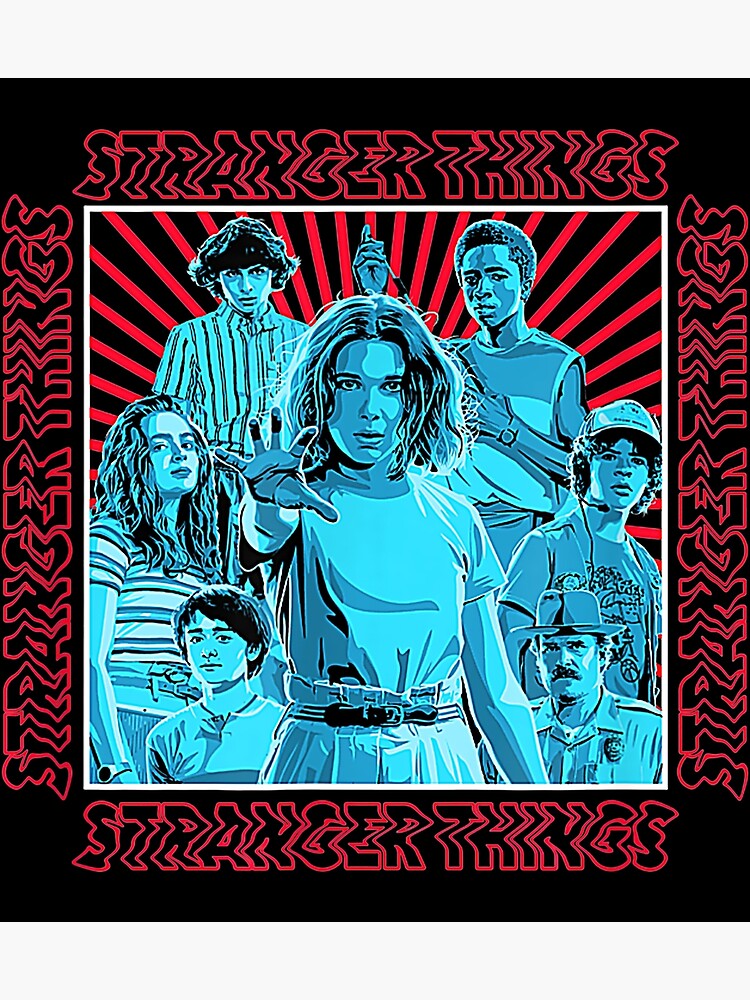 Stranger Things Group Shot Groovy Box Up Poster For Sale By