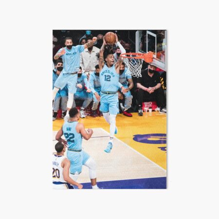 Ja Morant Alley Oop Posterized Dunk Art Board Print By