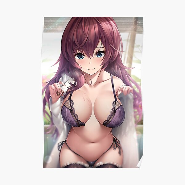 Hentai Oppai Girl Lingerie Poster For Sale By Lewdities Redbubble