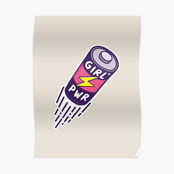 Girl Power Grl Pwr Flying Battery Flash By Subgirl Poster For Sale By