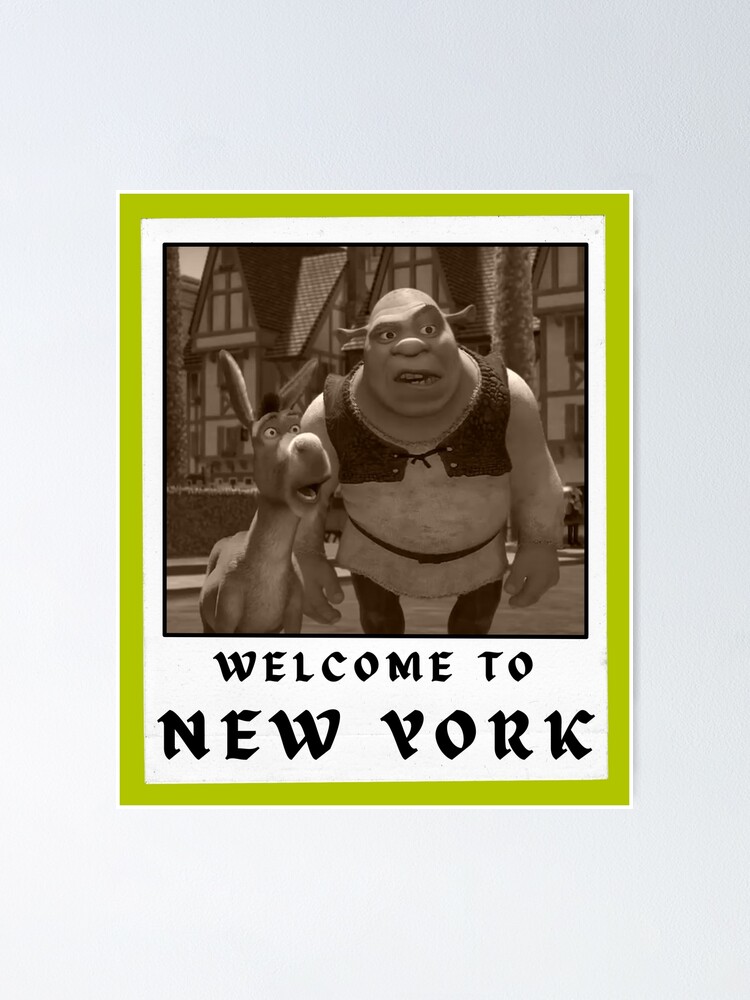 Shrek And Donkey Welcome To New York Funny Meme Duloc Polaroid Parody