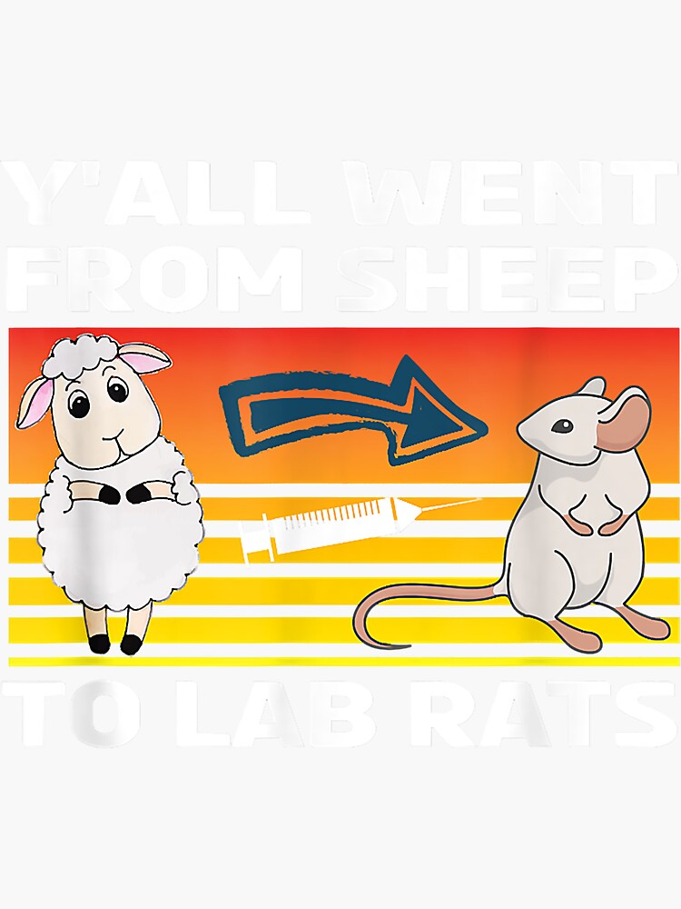 Mens Funny Y All Went From Sheep To Lab Rats Sticker For Sale By