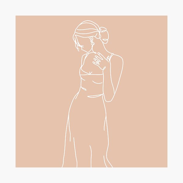 Nude Woman Line Drawing Aesthetic Girl Line Art Elegant Girl Boss