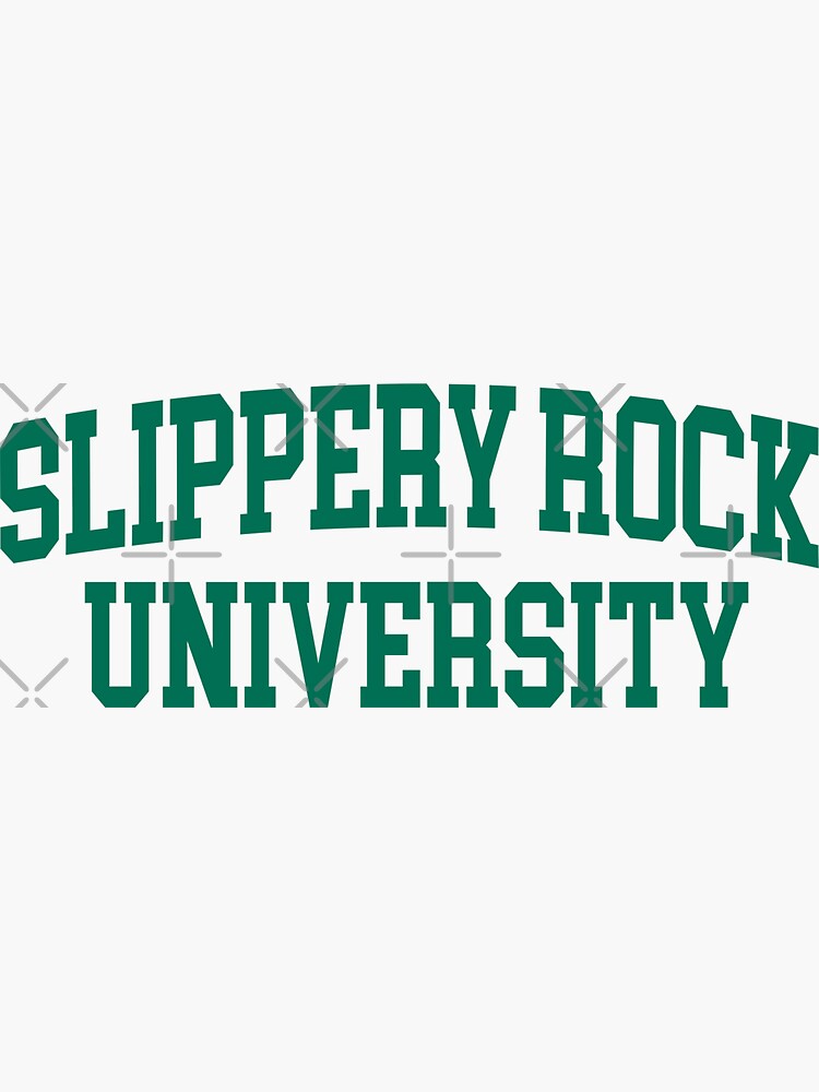 Slippery Rock College Font Curved Sticker For Sale By Scollegestuff