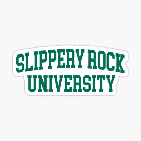 Slippery Rock College Font Curved Sticker For Sale By Scollegestuff