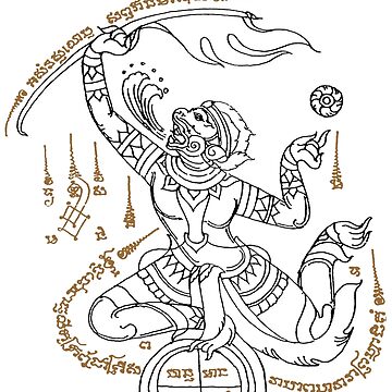 Sak Yant Hanuman Muay Thai Kickboxing Tattoo Sticker For Sale By