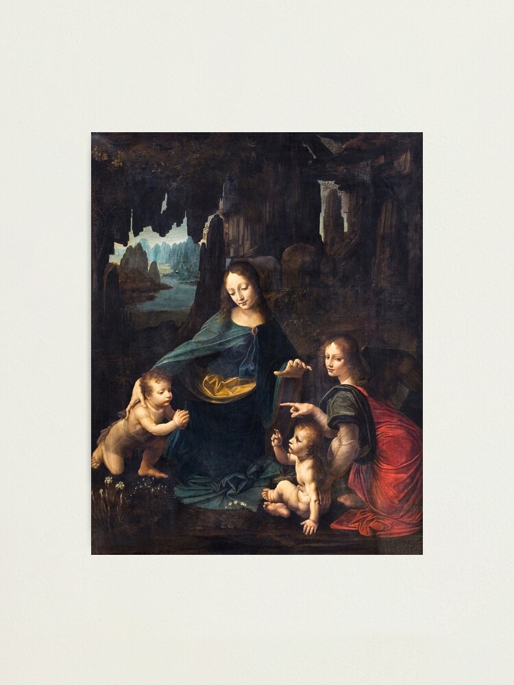 Lámina fotográfica La Virgen de las Rocas Leonardo da Vinci de